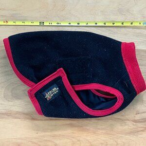 Apache River Black Fleece Red Trim DOG COAT DOG VEST small/ medium dog sz 14"